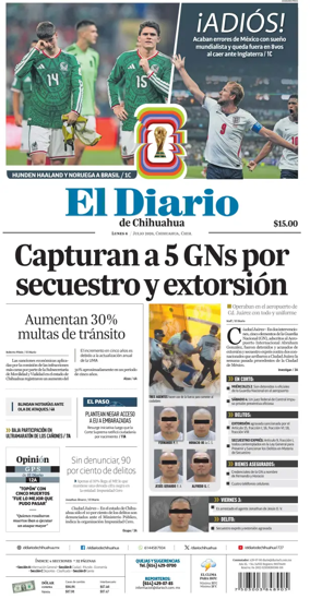 Cover of El Diario de Chihuahua
