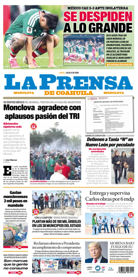 Cover of La Prensa de Coahuila