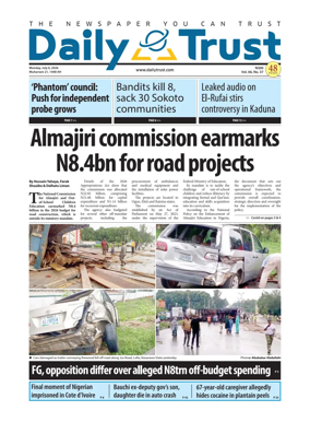 Cover of Daily Trust