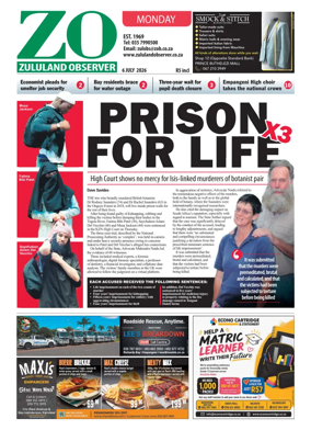 Cover of Zululand Observer - Monday