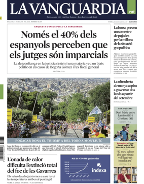 Cover of La Vanguardia (Catalonia - 1st edition)