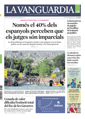 Cover of La Vanguardia (Catala)