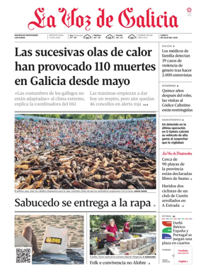 Cover of La Voz de Galicia (Deza)