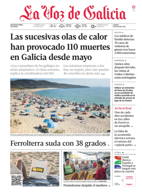 Cover of La Voz de Galicia (Ferrol)