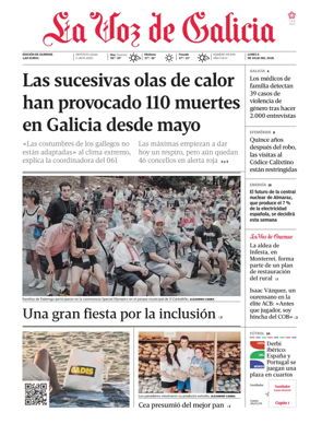 Cover of La Voz de Galicia (Ourense)