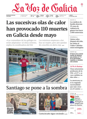 Cover of La Voz de Galicia (Santiago)