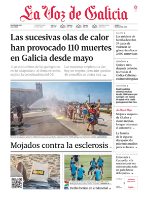 Cover of La Voz de Galicia (Vigo)