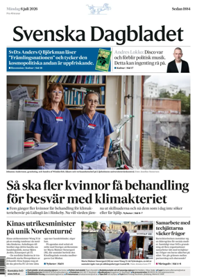 Cover of Svenska Dagbladet