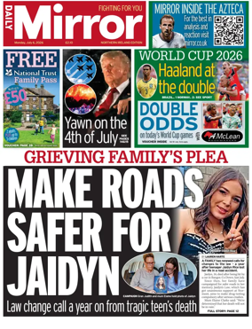 Cover of Daily Mirror (Northern Ireland)