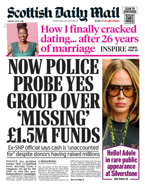 Cover of Scottish Daily Mail