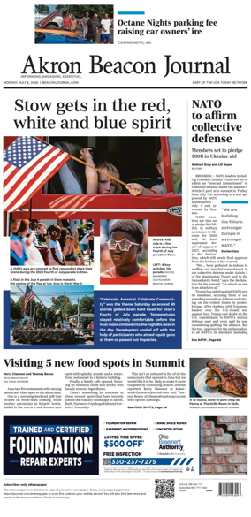 Cover of Akron Beacon Journal