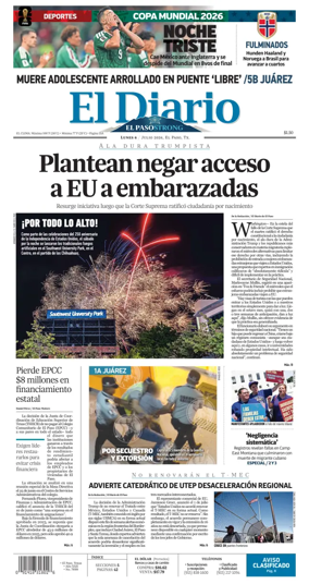 Cover of El Diario de El Paso