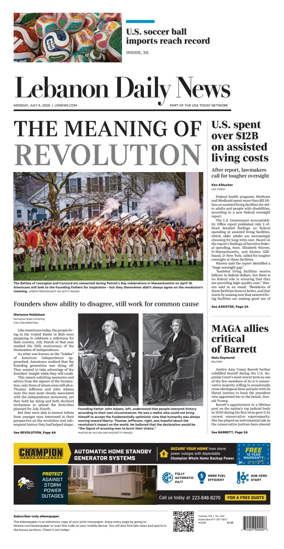 Cover of Lebanon Daily News
