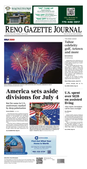 Cover of Reno Gazette Journal