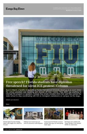 Cover of Tampa Bay Times TFP