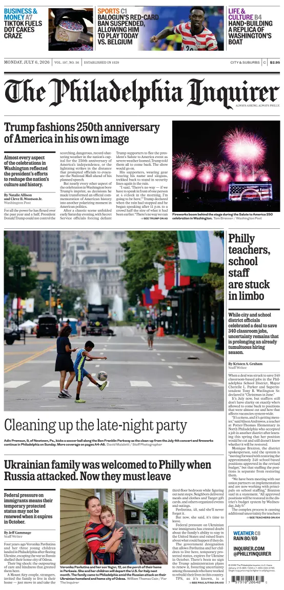 Cover of The Philadelphia Inquirer