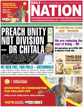 Cover of Daily Nation Newspaper