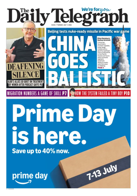 Cover of The Daily Telegraph (Sydney)