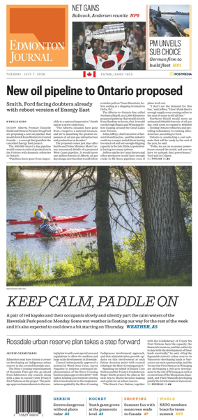 Cover of Edmonton Journal