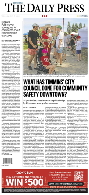 Cover of The Daily Press (Timmins)