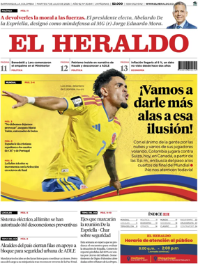 Cover of El Heraldo (Colombia)