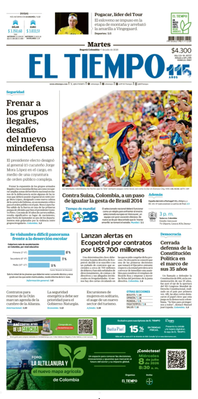 Cover of El Tiempo (Bogota)