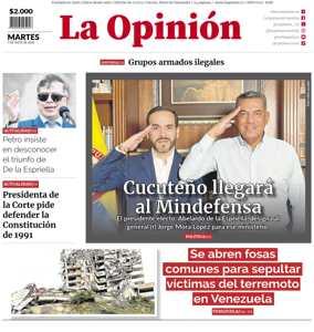 Cover of La Opinion