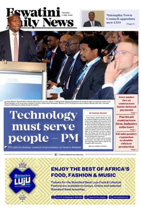 Cover of Eswatini Daily News