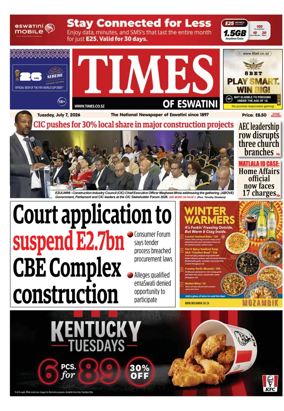 Cover of Times of Eswatini