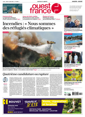 Cover of Ouest France (Angers / Segre)