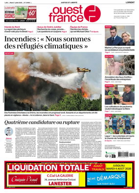 Cover of Ouest France (Lorient)
