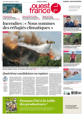 Cover of Ouest-France (Quimper Centre-Finistere)