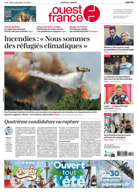 Cover of Ouest France (Sarthe)