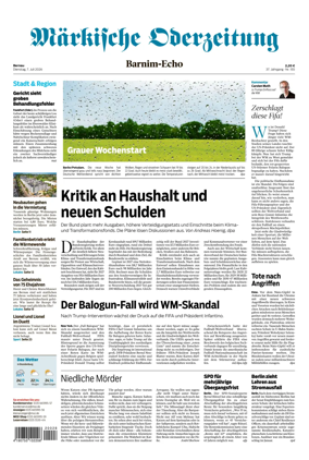 Cover of Markische Oderzeitung Bernau