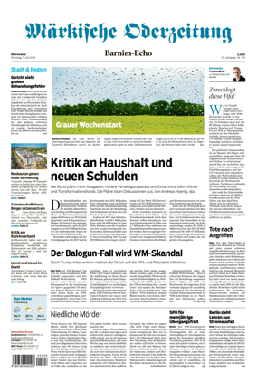 Cover of Markische Oderzeitung Eberswalde