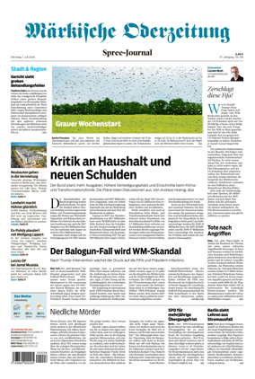 Cover of Markische Oderzeitung Spree-Journal