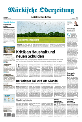 Cover of Markische Oderzeitung Strausberg