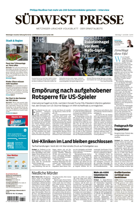 Cover of Sudwest Presse - Metzinger Uracher Volksblatt - Der Ermstalbote