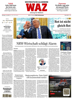 Cover of Westdeutsche Allgemeine Zeitung (Mulheim an der Ruhr)