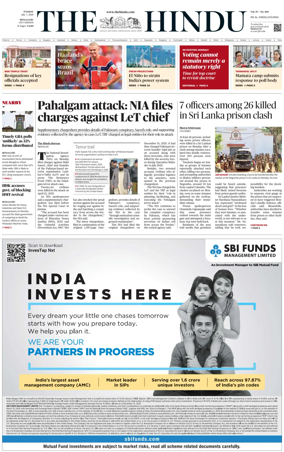 Cover of The Hindu (Bangalore)