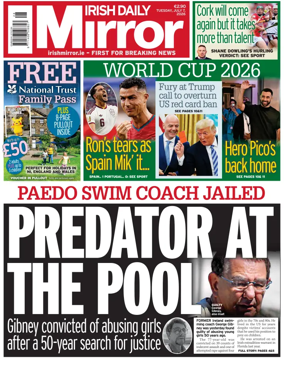 Cover of Irish Daily Mirror