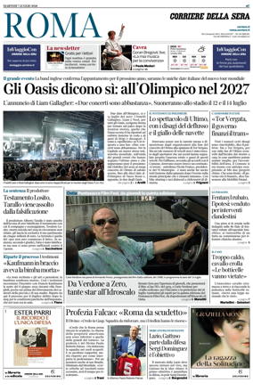 Cover of Corriere della Sera (Roma)