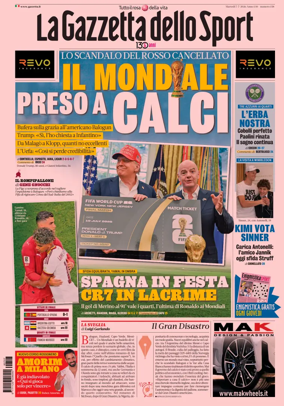 Cover of La Gazzetta dello Sport