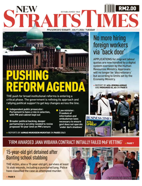 Cover of New Straits Times