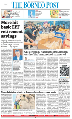 Cover of The Borneo Post (Sarawak)