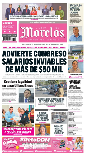 Cover of Diario de Morelos