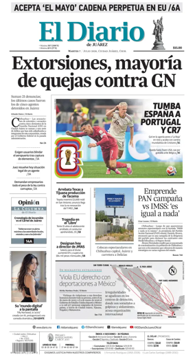 Cover of El Diario de Juarez