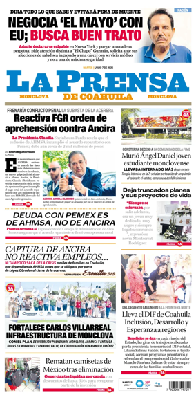 Cover of La Prensa de Coahuila