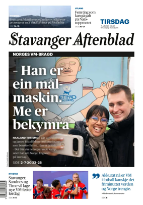 Cover of Stavanger Aftenblad