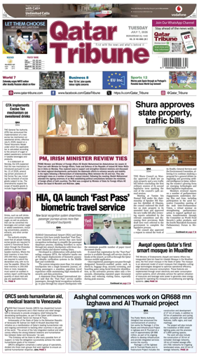 Cover of Qatar Tribune
